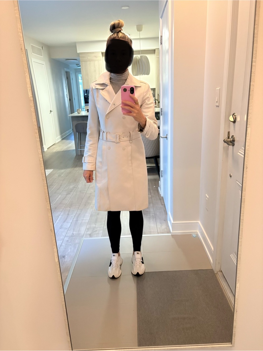 Zara Double-Breasted Trench Coat - Cream S